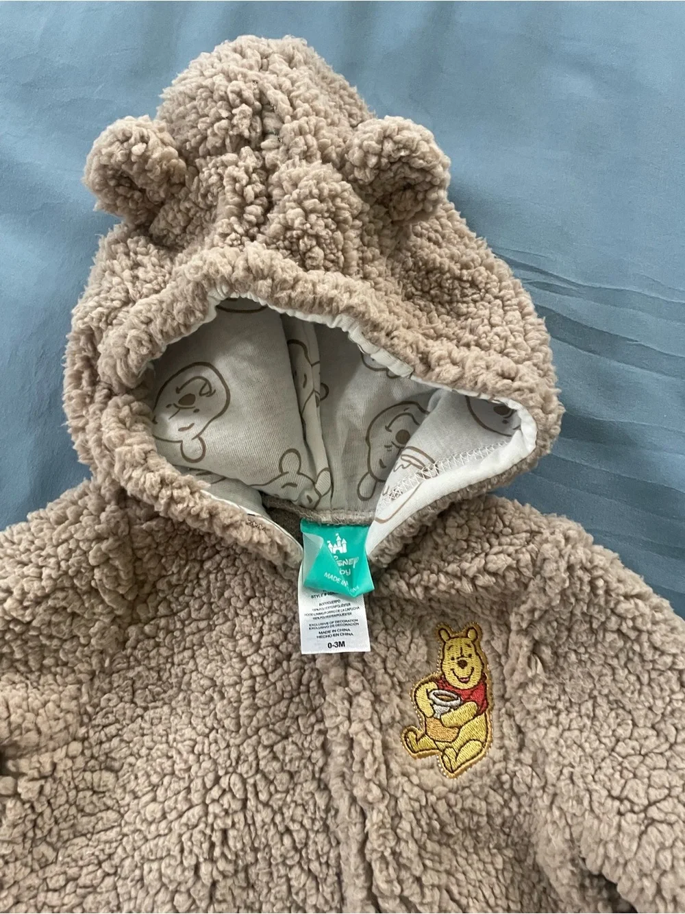 Disney Bear Sherpa Footed One-Piece - Winnie the Pooh